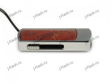 Промо-флешка в металлическом корпусе с яшмой: вид сбоку