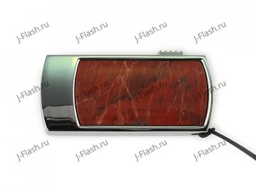 Флешка в металлическом корпусе с яшмой: вид сверху