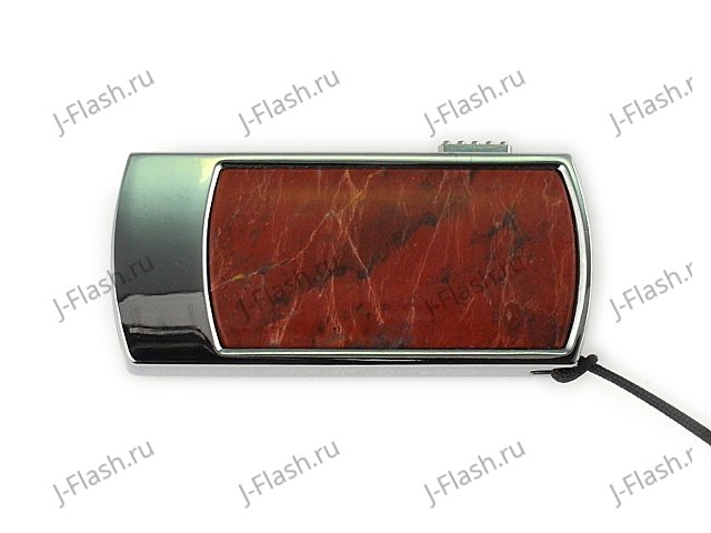 Флешка в металлическом корпусе с яшмой: вид сверху