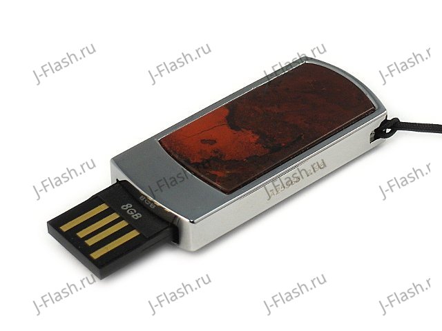 Подарочная флешка с яшмой: USB разъем выдвинут