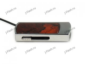 Промо-флешка в металлическом корпусе с яшмой: вид сбоку