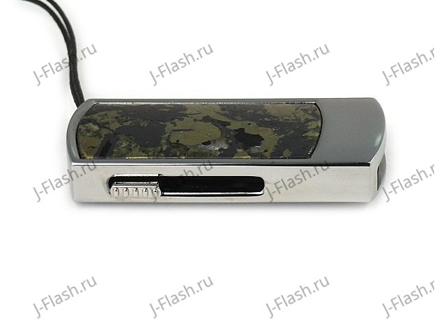 Промо-флешка в металлическом корпусе с гематитом: вид сбоку