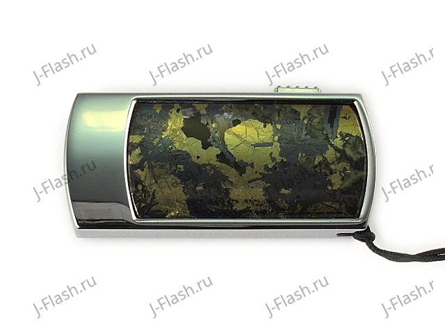 Флешка в металлическом корпусе с гематитом: вид сверху