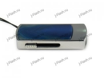 Промо-флешка в металлическом корпусе с агатом: вид сбоку