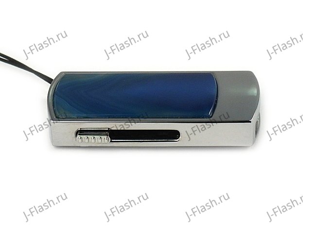 Промо-флешка в металлическом корпусе с агатом: вид сбоку