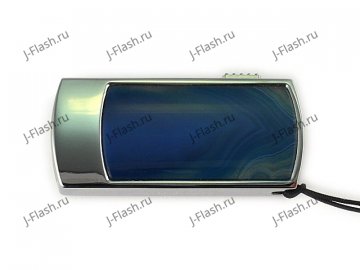 Подарочная флешка в металлическом корпусе с агатом: вид сверху