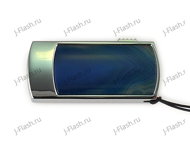 Подарочная флешка в металлическом корпусе с агатом: вид сверху