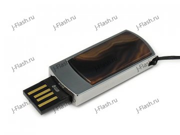 Сувенирная флешка с агатом: USB разъем выдвинут