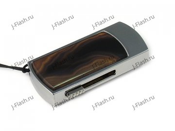 Подарочная флешка в металлическом корпусе с агатом: надежный фиксатор