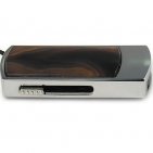 Подарочная флешка в металлическом корпусе с агатом: вид сбоку