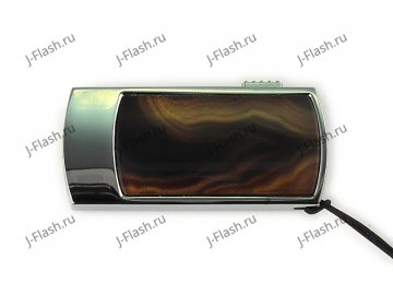 Флешка в металлическом корпусе с агатом: вид сверху
