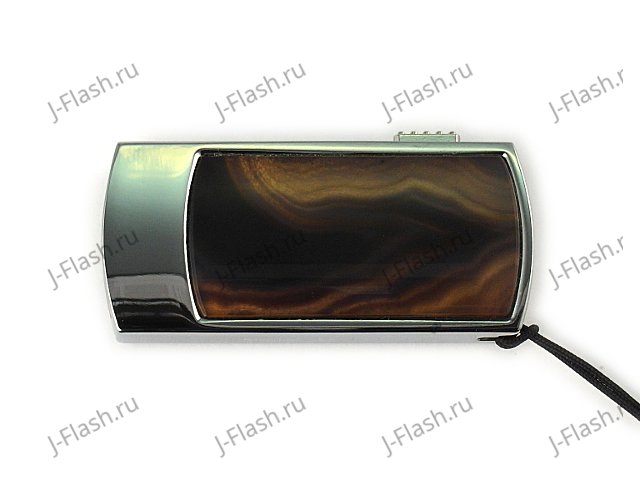 Флешка в металлическом корпусе с агатом: вид сверху