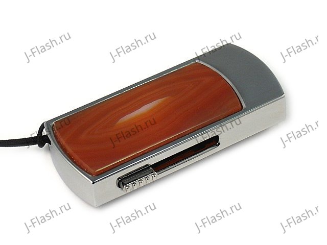 Флешка в металлическом корпусе с агатом: надежный фиксатор