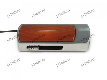 Промо-флешка в металлическом корпусе с агатом: вид сбоку