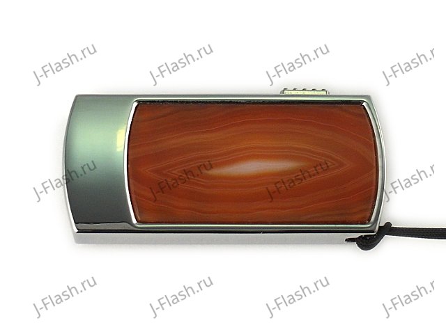 Флешка в металлическом корпусе с агатом: вид сверху