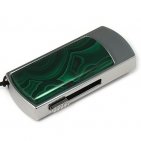 Промо-флешка в металлическом корпусе с малахитом: надежный фиксатор