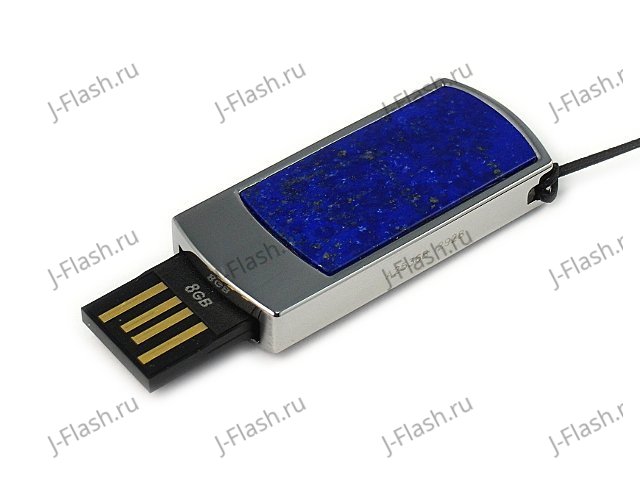 Подарочная флешка с лазуритом: USB разъем выдвинут