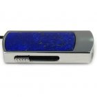 Промо-флешка в металлическом корпусе с лазуритом: вид сбоку