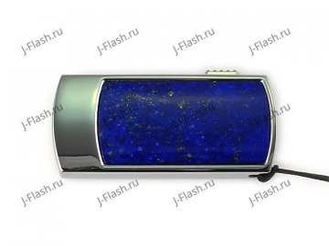 Флешка в металлическом корпусе с лазуритом: вид сверху