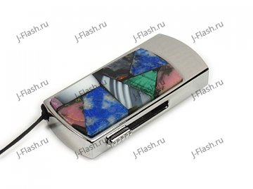 Флешка в металлическом корпусе с мозаикой: надежный фиксатор