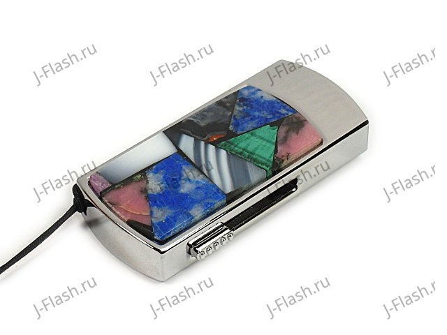 Флешка в металлическом корпусе с мозаикой: надежный фиксатор