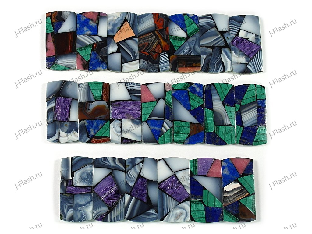 Флешка в металлическом корпусе с мозаикой: ассортимент вставок