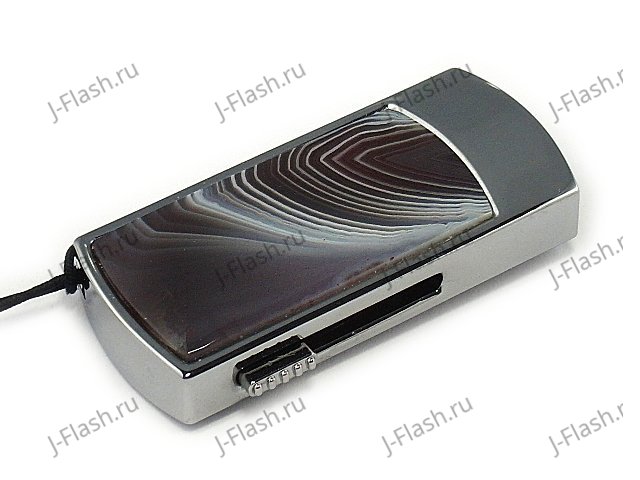 Флешка в металлическом корпусе с агатом: надежный фиксатор