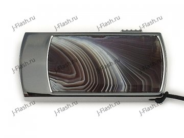 Промо-флешка в металлическом корпусе с агатом: вид сверху