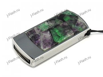 Подарочная флешка с камнем флюорит: общий вид