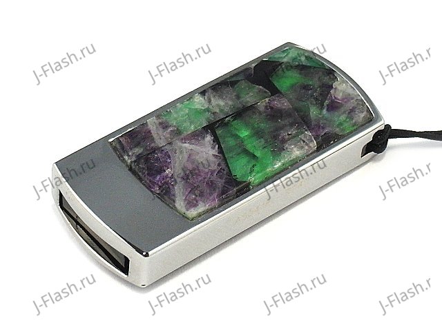 Подарочная флешка с камнем флюорит: общий вид