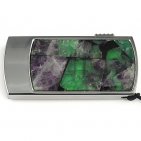 Промо-флешка в металлическом корпусе с камнем флюорит: вид сверху