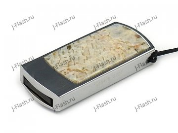 Подарочная флешка с камнем беломорит: общий вид