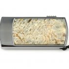 Промо-флешка в металлическом корпусе с камнем беломорит: вид сверху