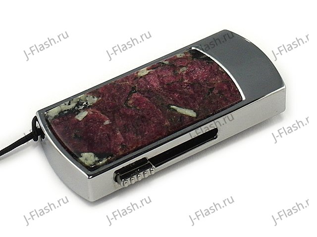 Флешка в металлическом корпусе с эвдиалитом: надежный фиксатор