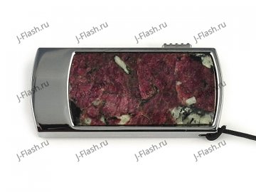 Промо-флешка в металлическом корпусе с эвдиалитом: вид сверху