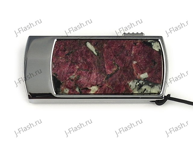 Промо-флешка в металлическом корпусе с эвдиалитом: вид сверху