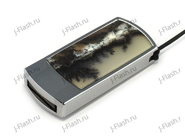 Подарочная флешка с моховым агатом: общий вид