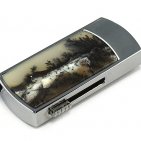 Флешка в металлическом корпусе с моховым агатом: надежный фиксатор