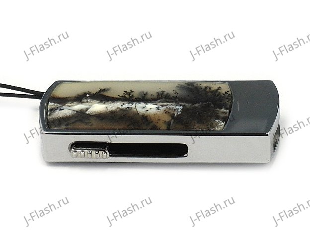 Сувенирная флешка с моховым агатом: вид сбоку