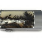 Промо-флешка в металлическом корпусе с моховым агатом: вид сверху