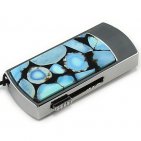 Флешка в металлическом корпусе с мозаикой из бирюзы: надежный фиксатор