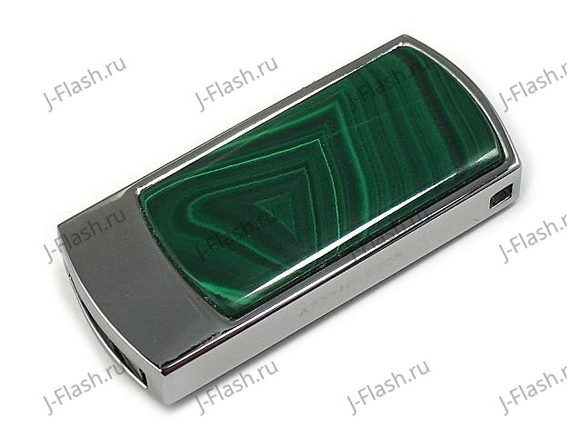 USB флеш-накопитель инкрустированный малахитом: общий вид