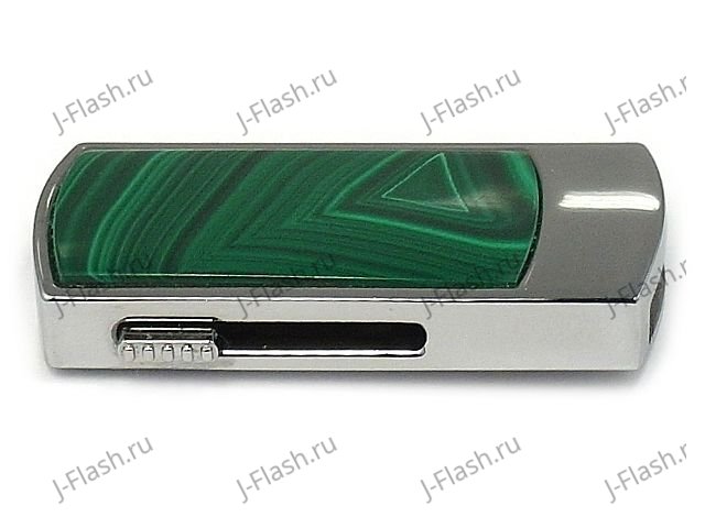 Стильная USB флешка с малахитом: вид сбоку