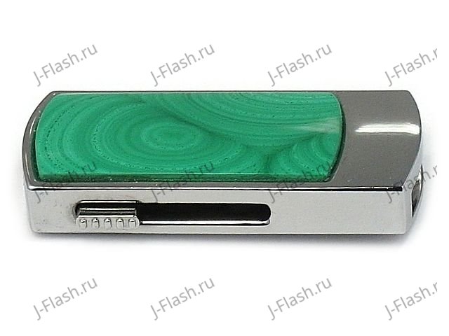 Малахитовый USB диск: вид сбоку