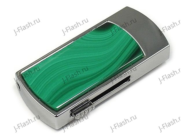 Промофлешка с камнем малахит: надежный фиксатор