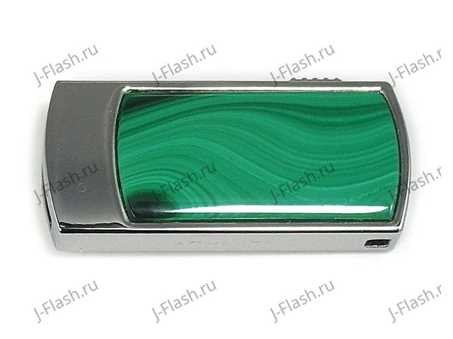 Свадебная USB флешка с малахитом: вид сверху