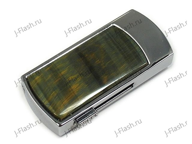USB флеш-накопитель инкрустированный тигровым глазом: общий вид