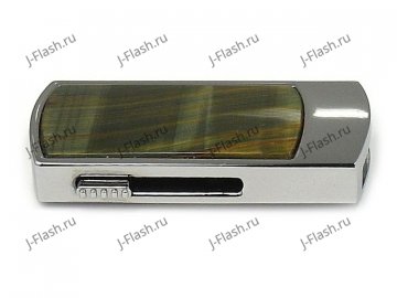 Стильная USB флешка с тигровым глазом: вид сбоку