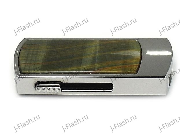 Стильная USB флешка с тигровым глазом: вид сбоку