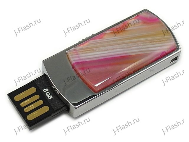 Флешка с агатом: разъем выдвинут